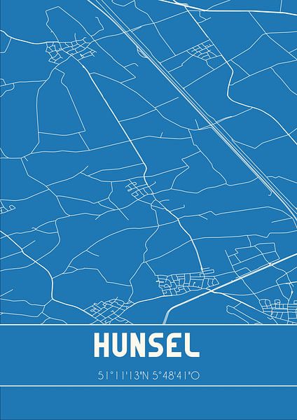 Plan d'ensemble | Carte | Hunsel (Limbourg) par Affiches de lieux