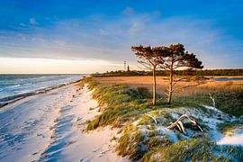 Beach and Lighthouse at the Baltic Sea by Sascha Kilmer