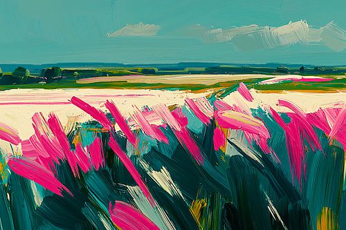 Abstract bloemenveld met kleuren