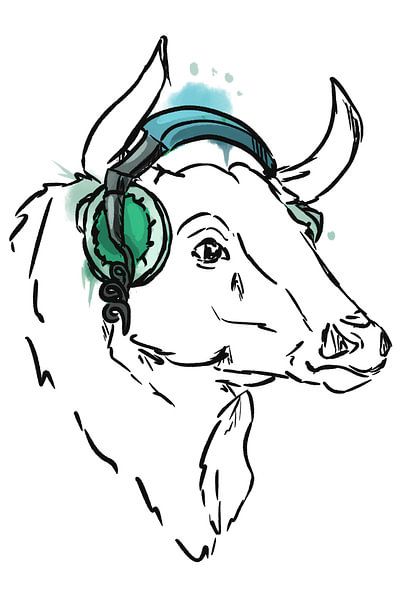 Stier mit Kopfhörer von Antiope33