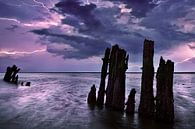 Onweer Waddenzee, Nederland van Peter Bolman thumbnail
