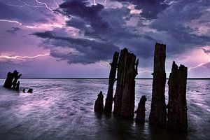 Onweer Waddenzee, Nederland van Peter Bolman