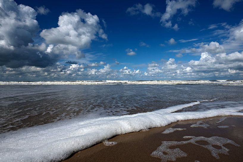 Strand bij Scheveningen met blauwe lucht von Rob Severijnen