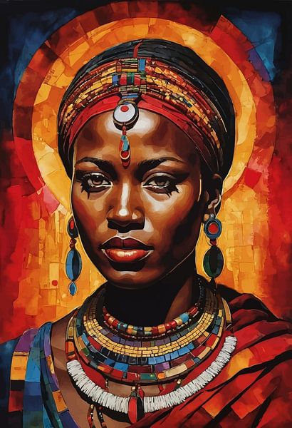 Abstrat Painting of African Woman by MIROKKU