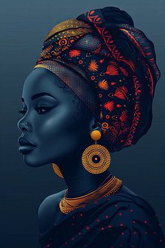 Elegant beauty in black and gold by Poster Art Shop