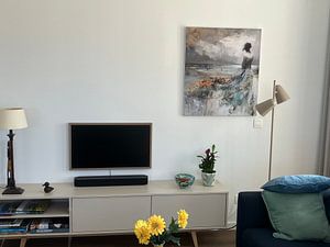 Peinture Femme Mer | Sérénité au bord de la mer