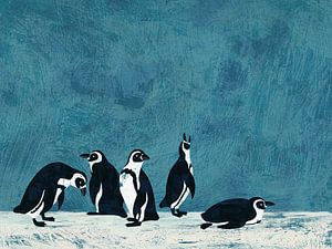 Fünf Pinguine