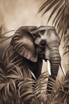 Elephant among the bushes by But First Framing