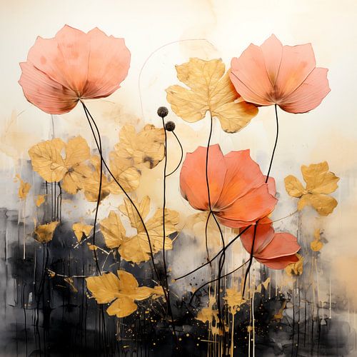 Abstracte Bloemen Schilderij