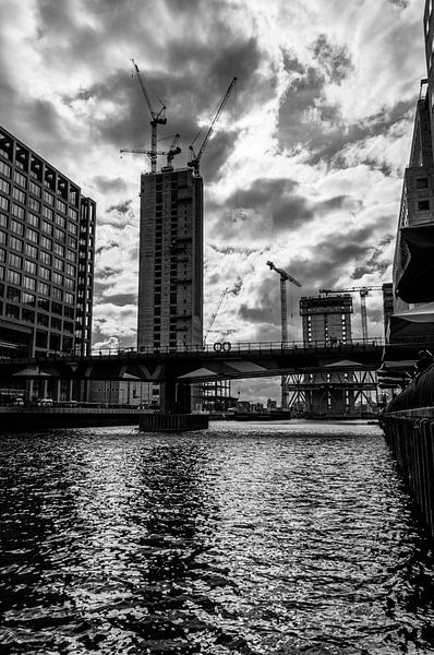 Construction site at London Canary Wharf par Richard de Bruin