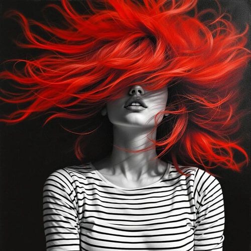 Photography - Dynamic Red Hair Movement - by Team W 32 Collection