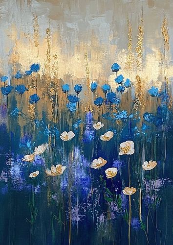 Jardin de fleurs | Sérénité en saphir et or