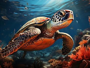 Tortue de mer sur PixelPrestige