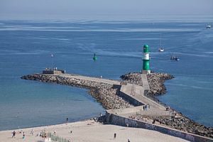 Rostock-Warnemuende : Blick zum Leuchtfeuer Westmole