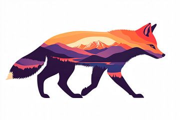 Vossen in het landschap