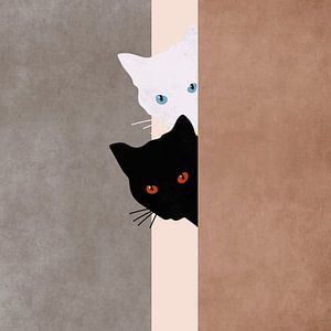 Des chats curieux. sur Bianca van Dijk