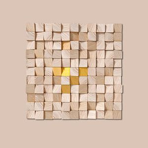 Minimalistische abstrakte hölzerne Würfel auf hellbeige