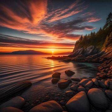 Coucher de soleil sur l'île de Vancouver sur Gert-Jan Siesling