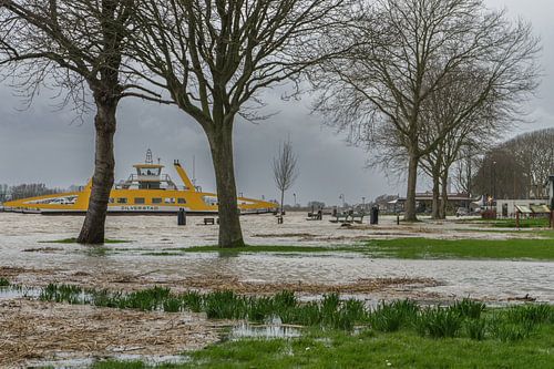 Hoogwater van de Lek te Schoonhoven