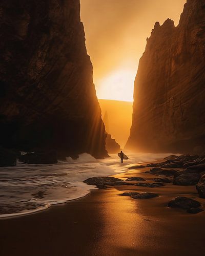 Surfers on the beach