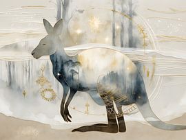 Dreamwoven Guardian Kangaroo - Serene Forest Veil by Manuela Dekkers