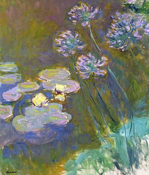 Claude Monet,Water Lilies and Agapanthus