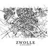 Gestylde plattgrond van Zwolle van Peter Hooijmeijer