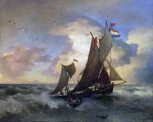 ANDREAS ACHENBACH, Auf stürmischer See, 1894
