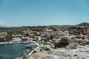 View over the bay of Kassiopi on Corfu island | Travel photography fine art photo print | Greece, Eu by Sanne Dost