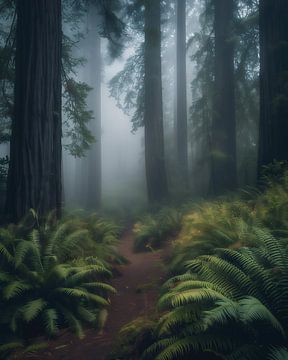 Wandel door magische bossen van fernlichtsicht