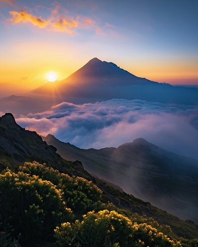Zonsopgang op de berg