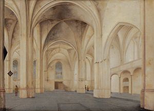 Rhenen, Interieur van de Cunerakerk, Pieter Jansz. Saenredam - 1655 van Atelier Liesjes