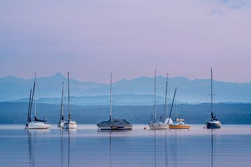 Zeilboten op de Ammersee bij Herrsching van calvaine8