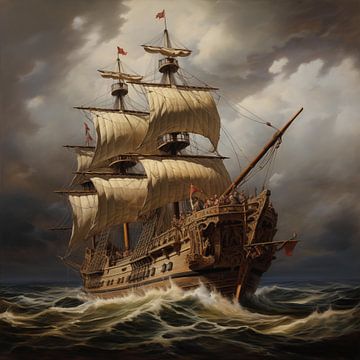 Segelschiff historisch dunkel von The Xclusive Art