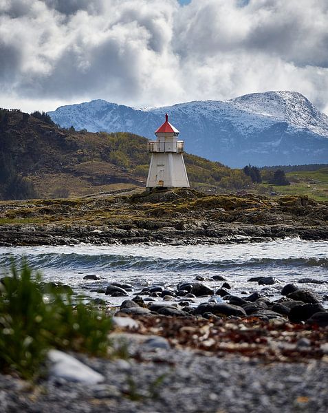 Lighthouse on a stormy day at Vigra, Norway by qtx