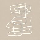 Abstrakte minimalistische Linienkunst in Weiß auf Beige. von Dina Dankers Miniaturansicht