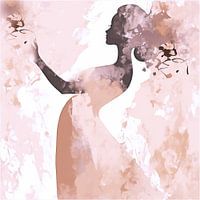 Silhouette dancing woman