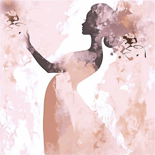 Silhouet dansende vrouw