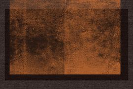 Moderne abstrakte minimalistische Kunst in Terrakotta und Braun auf Leinen. von Dina Dankers