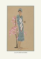 La Flirtation - de Flirt - ART DECO, ART NOUVEAU Fashion Print