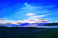 Impressionistisch landschapsschilderij in klassiek blauw van Tanja Udelhofen thumbnail