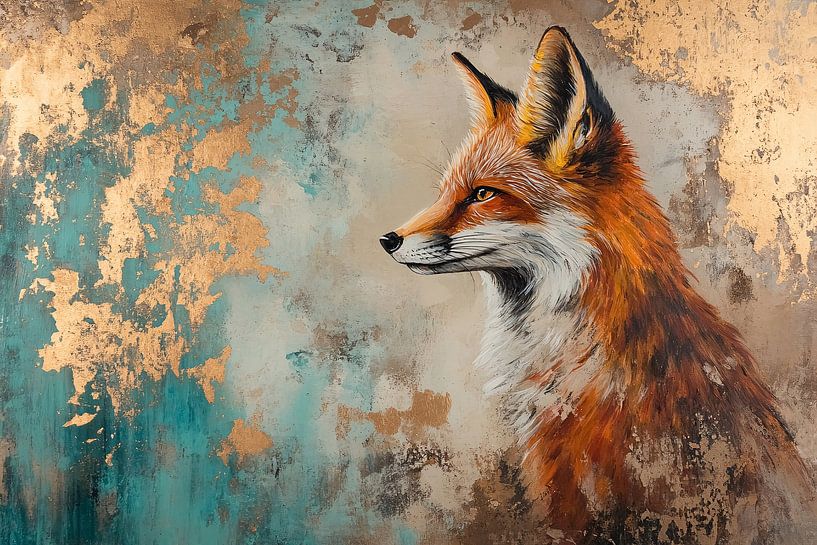 Renard sur fond d'or par Imperial Art House