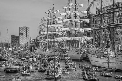 Sail Amsterdam 2015 in zwart- wit
