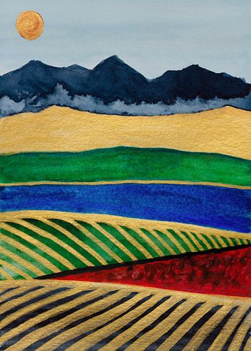 Fields of gold | Aquarel schilderij