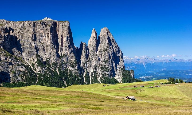 Alpe di Siusi met Schlern, Zuid-Tirol van Sascha Kilmer