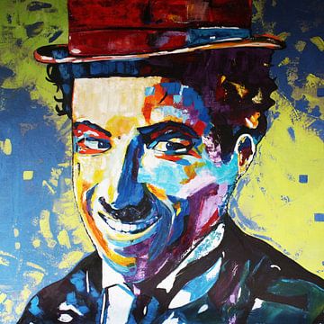 Charlie Chaplin Glimlach van Kathleen Artist Fine Art