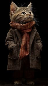 Fashion cat man portrait