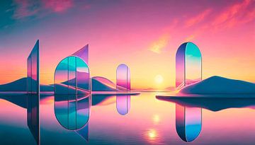 Kugel mit Landschaft und Sonnenuntergang von Mustafa Kurnaz
