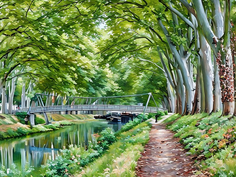 Beschaulicher Weg in der Nähe des Canal de Brienne in Toulouse Frankreich von Sergio Pazzano