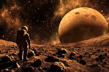 Astronaut explores alien planet by Poster Art Shop